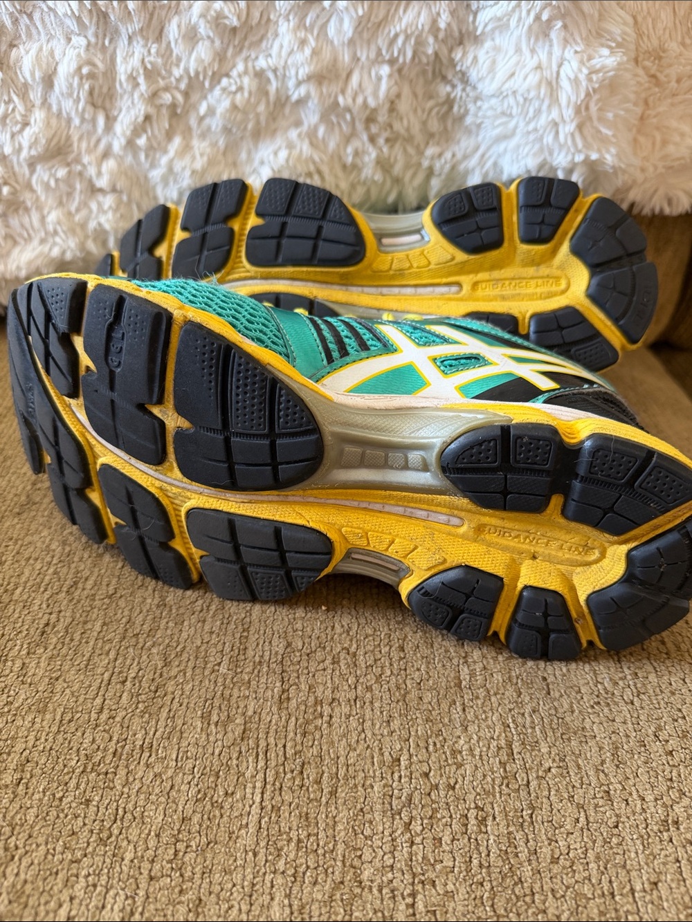 ASICS Women's Teal and Yellow Athletic Running Shoes - Picture 6 of 8